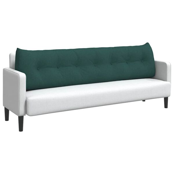 vidaXL Cojín de Espalda Verde oscuro 200 x 24 x 50 cm tela