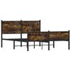 vidaXL Estructura de cama sin colchón metal roble ahumado 140x200 cm