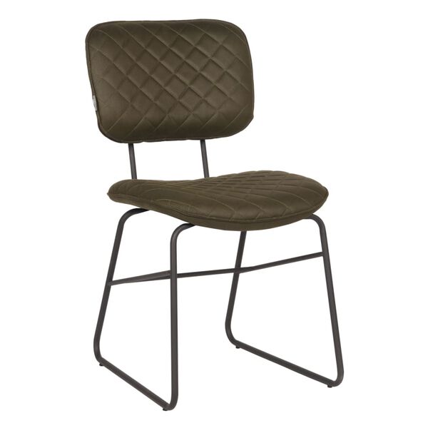 LABEL51 Sillas de comedor Sev 2 unidades verde militar 49x60x87 cm