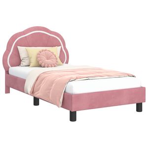 vidaXL Cama para niños con cabecero Rosa 80 x 160 cm Terciopelo