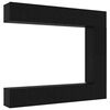 vidaXL Conjunto de mueble de TV 5 pcs Roble Negro Madera de ingenier&iacute;a