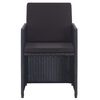 vidaXL Set comedor de jardín 15 piezas y cojines ratán sintético negro