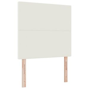 vidaXL Cabecero LED con tiras LED Manual Crema 80 cm Tela de Pana