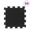 vidaXL Baldosas de suelo de goma 9 unidades negro 16 mm 30x30 cm