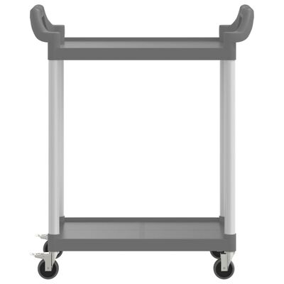 vidaXL Carrito de 2 niveles aluminio gris 81x41x92 cm