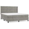 vidaXL Cama box spring con colch&oacute;n terciopelo gris claro 160x200 cm