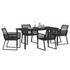 vidaXL Conjunto de Comedor de Jard&iacute;n 5 pcs Negro