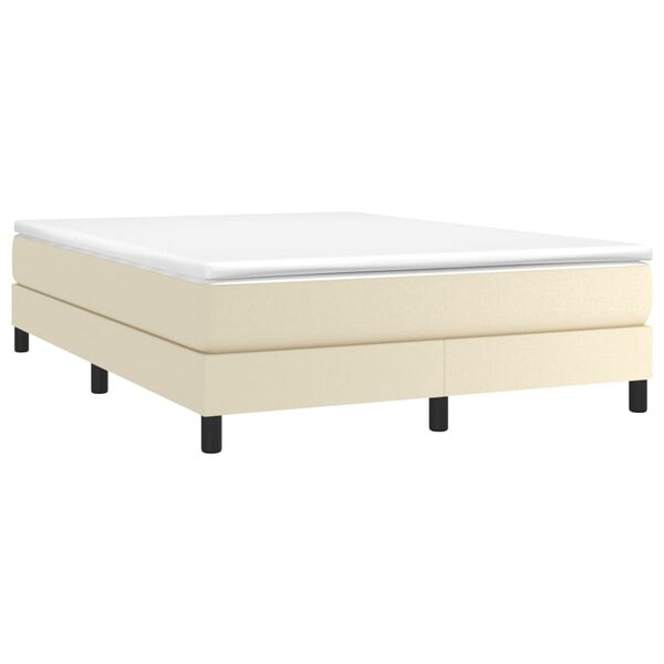 vidaXL Cama box spring con colch&oacute;n cuero sint&eacute;tico crema 140x200cm