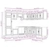 vidaXL Mueble cocina Porto roble marr&oacute;n 14 pzas madera contrachapada