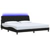 vidaXL Estructura de cama con LED sin colch&oacute;n tela negro 200x200 cm