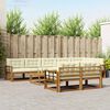 vidaXL Conjunto de sof&aacute;s de exterior con coj&iacute;n 9 pcs Natural y Crema