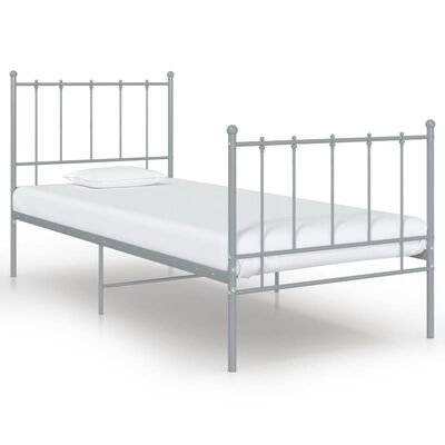 vidaXL Estructura de cama de metal gris 100x200 cm