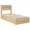 vidaXL Estructura de cama con cabecera Roble Sonoma 100 x 200 cm