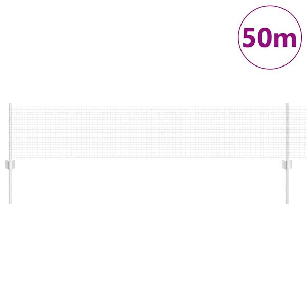 vidaXL Valla con Poste Plateado 0,4 x 50 m Acero