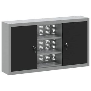 vidaXL Armario de herramientas Negro y Gris 100 x 20 x 55 cm
