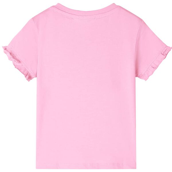 Camiseta infantil de manga corta rosa brillante 140