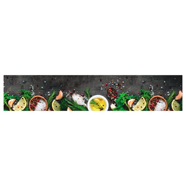 vidaXL Alfombra de cocina lavable terciopelo dibujo especias 60x300 cm