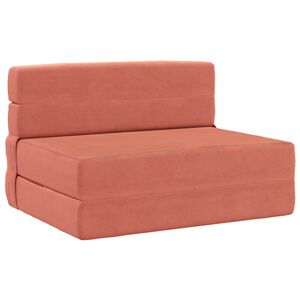vidaXL Colch&oacute;n de sof&aacute; cama plegable Rojo Naranja 70 x 80 x 60 cm Tela