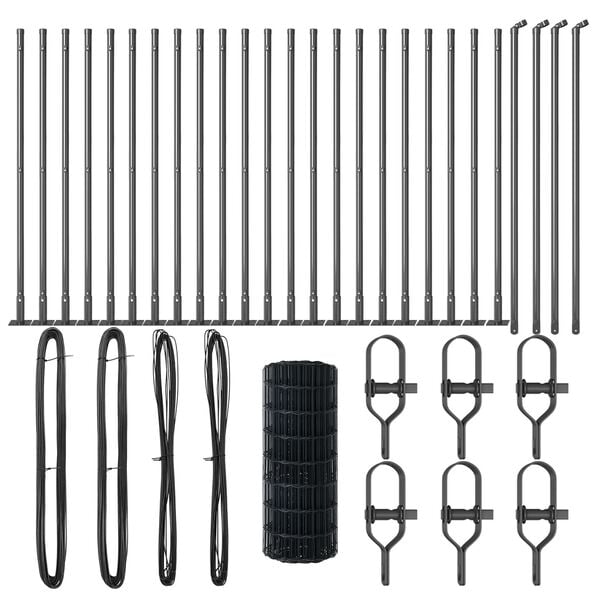 vidaXL Valla con Poste Gris 0,6 x 50 m Acero y PVC