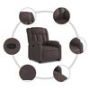vidaXL Sillón reclinable elevable tela marrón oscuro