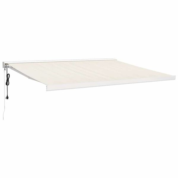 vidaXL Toldo retr&aacute;ctil aluminio y tela color crema 4,5x3 m