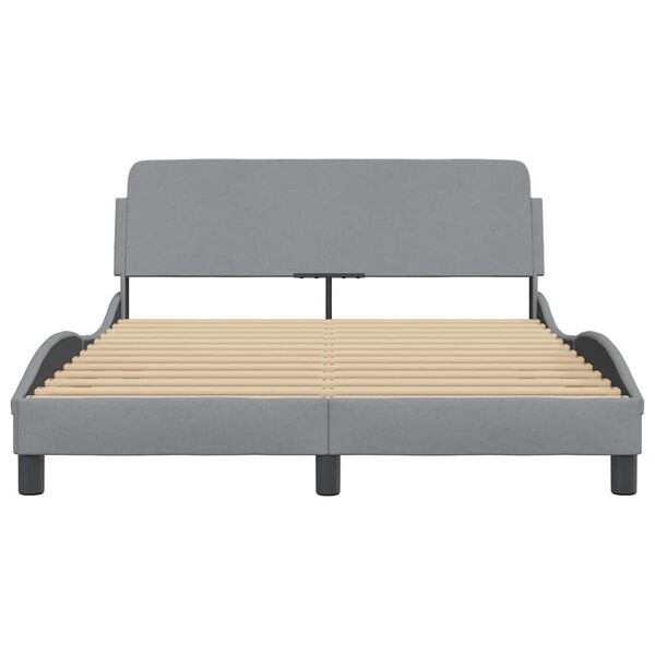 vidaXL Estructura de cama Dover tela gris claro 140x190 cm