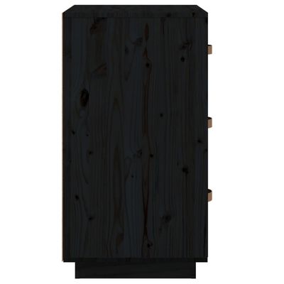 vidaXL Mesitas de noche 2 uds madera maciza de pino negro 40x40x75 cm