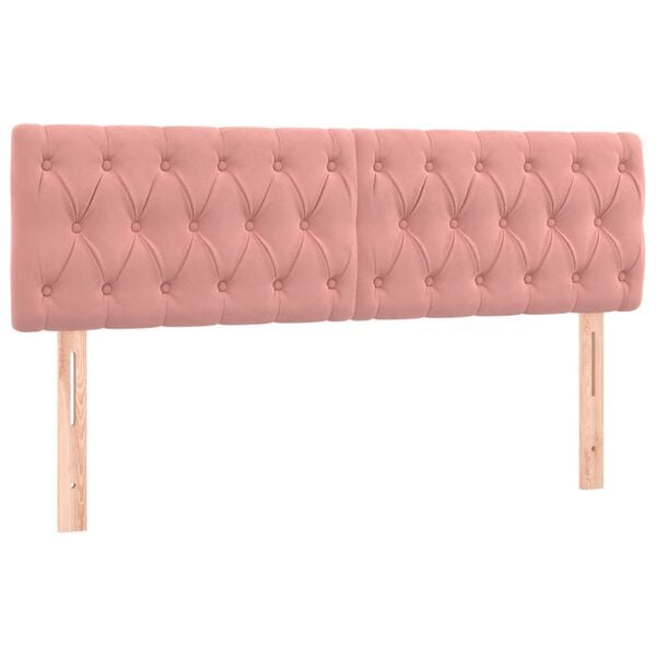 vidaXL Cabeceros terciopelo rosa 160x7x78/88 cm