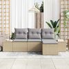 vidaXL Conjunto de sof&aacute; de jard&iacute;n con coj&iacute;n 4 pcs Beige y Gris Claro