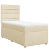 vidaXL Cama box spring con colch&oacute;n tela color crema 80x200 cm