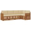 vidaXL Conjunto de sof&aacute;s de exterior 5 uds. Natural y Beige Poli&eacute;ster