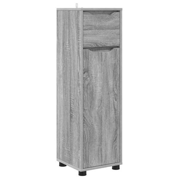 vidaXL Gabinete de Ba&ntilde;o con caj&oacute;n Gris Sonoma 30,5 x 30 x 101 cm