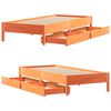 vidaXL Estructura de cama sin colch&oacute;n madera maciza marr&oacute;n 90x190 cm