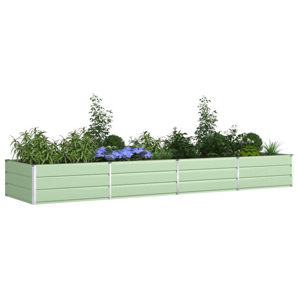 vidaXL Jardinera Verde Pastel 195 x 100 x 45 cm Acero Galvanizado