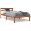 vidaXL Estructura de cama sin colch&oacute;n madera maciza marr&oacute;n 90x190 cm