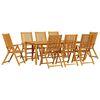 vidaXL Conjunto de Comedor de Jard&iacute;n 9 uds. Marr&oacute;n