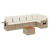 vidaXL Set sof&aacute;s de jard&iacute;n 7 piezas y cojines rat&aacute;n sint&eacute;tico beige