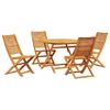 vidaXL Conjunto de Comedor de Jard&iacute;n 5 uds. Marr&oacute;n