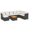 vidaXL Set de sof&aacute;s de jard&iacute;n 8 piezas y cojines rat&aacute;n sint&eacute;tico negro