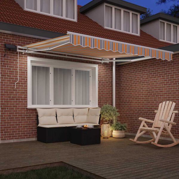 vidaXL Toldo Retr&aacute;ctil Manual Multicolor 350 x 250 cm Tela y acero
