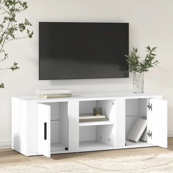 vidaXL Mueble para TV madera contrachapada blanco 100x31,5x35 cm