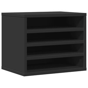 vidaXL Organizador escritorio madera ingeniería negro 36x26x29,5 cm