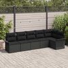vidaXL Conjunto de sof&aacute; de jard&iacute;n 6 pcs Negro rat&aacute;n sint&eacute;tico