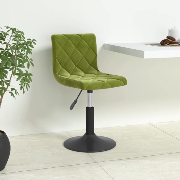 vidaXL Taburete de cocina de terciopelo verde claro