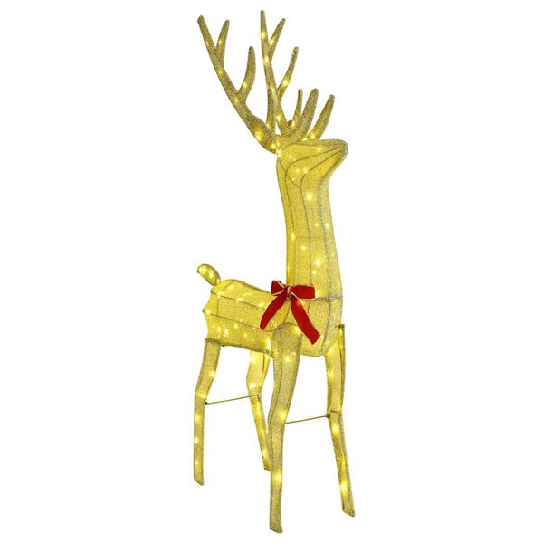 vidaXL trineo tirado por reno cálido 151 x 28 x 128.5 cm tela