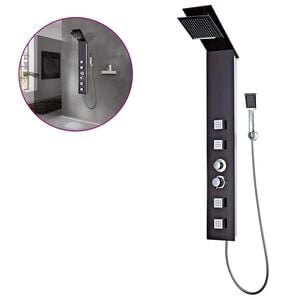 vidaXL Sistema de panel de ducha vidrio marr&oacute;n
