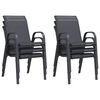 vidaXL Sillas de jard&iacute;n apilables 6 unidades textilene gris