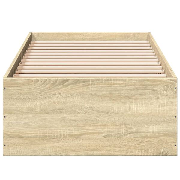 vidaXL Estructura de cama sin colchón madera roble Sonoma 75x190 cm