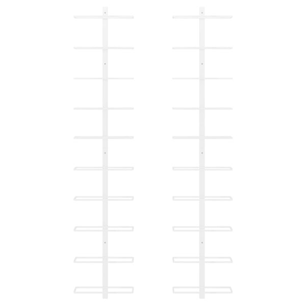 vidaXL Botellero de pared para 10 botellas 2 unidades metal blanco