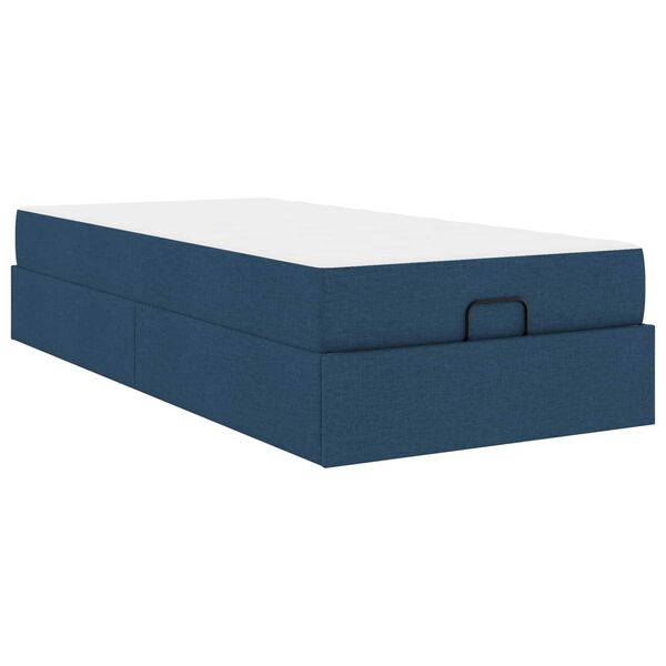 vidaXL Estructura de cama con colch&oacute;n con colch&oacute;n 2 pcs Azul tela
